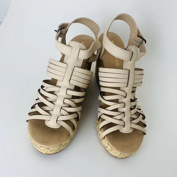 Rampage Women's Joann Espadrille Wedge Weave Vegan Sandals Ankle Strap Nude 9.5 - Picture 6 of 9